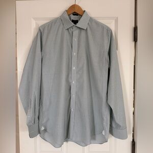 Men’s J Crew Ludlow Dress Shirt, Size 16/35, classic fit green/black check, EUC